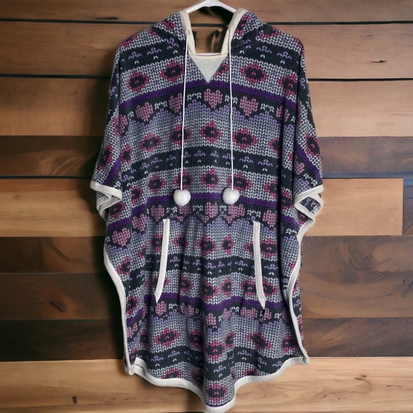 Woman's Pajama Hooded Poncho Simply Vera Wang Soft Fleece Size XL Lounge - Picture 12 of 12